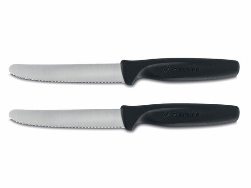 Wusthof Couteaux d'office dentelés, lot de 2, noir, 10 cm