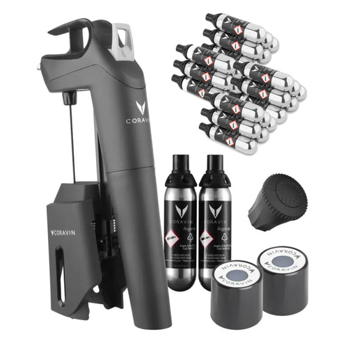 Coravin Système de préservation du vin Timeless Three+ + 24 capsules Pure
