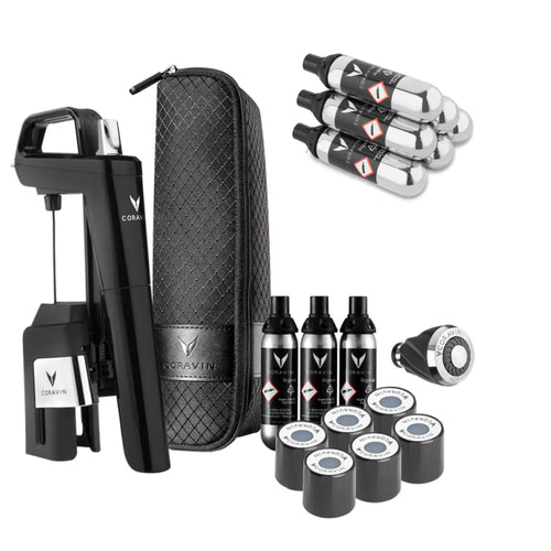 Coravin Système de préservation du vin Timeless Six+ - Noir Piano + 6 capsules Pure