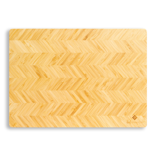 Planche à découper en bambou SOPHIOR / Motif chevrons 42x30x1,8 cm