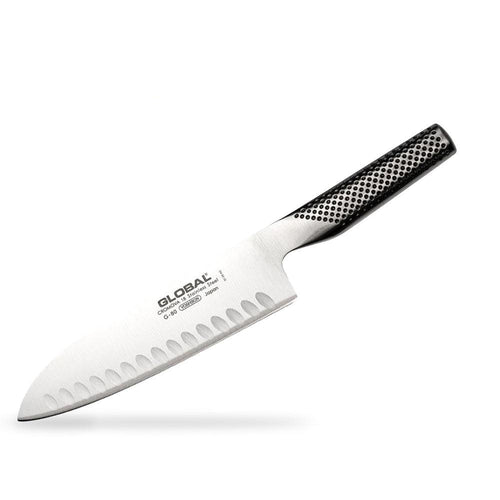 Couteau Santoku Global G-80 avec alvéoles 18 cm