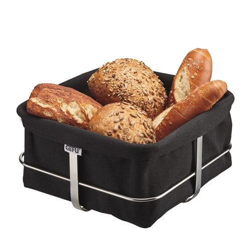 Gefu Corbeille à pain noire 'Brunch' 22x22cm