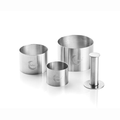 Plate-It Voedselringen Garneerringen met pusher 4-delige set 8720039628403 PIGarnRings4 afbeelding