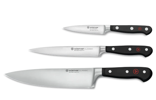 Wusthof Set de couteaux 3 pièces « Classic Black » (avec couteau à viande)