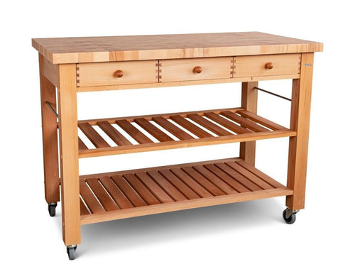 Butler Desserte de cuisine en bois de bout M-1200