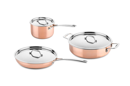 Ensemble de casseroles en cuivre DUCQ 3 pièces