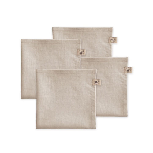 Walra Serviettes 4 pcs 40x40cm 'Lovely Linnen' Naturel