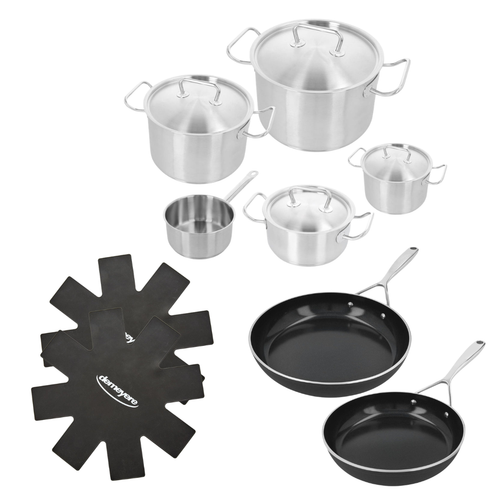 Set de casseroles 7 pièces Demeyere 'Classic Pro 3' | Avec poêles Demeyere 'Alu Pro 5 Ceraforce'