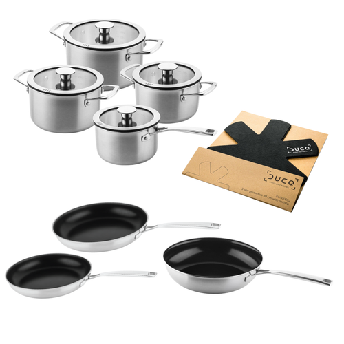 DUCQ Batterie de cuisine 'Downdraft' 7 pièces | Avec poêles en céramique