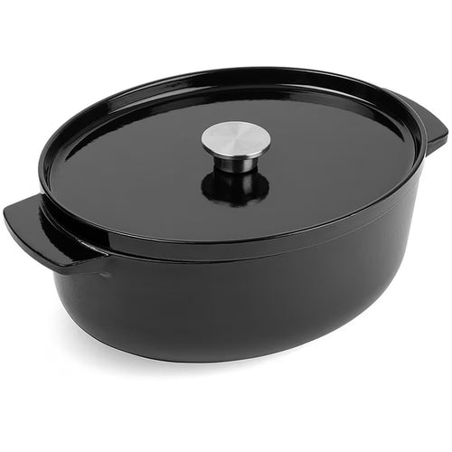 KitchenAid Cocotte ovale en fonte Ø30cm / 5,6L 'Onyx Black'