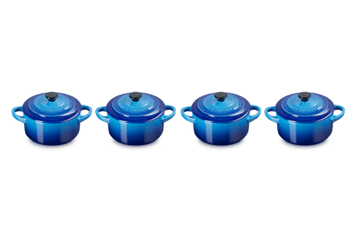 Mini-cocottes Le Creuset / Pots de conservation, lot de 4, « Azure »