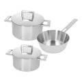 Set de 3 casseroles Demeyere avec couvercle à double paroi 'John Pawson 7'