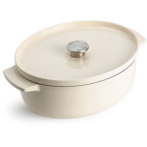 KitchenAid Cocotte ovale en fonte Ø30cm / 5,6L 'Crème'