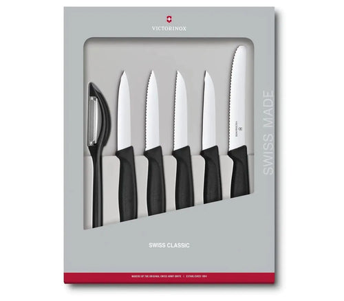 Victorinox Set de 6 couteaux à légumes 'Swiss Classic Noir'