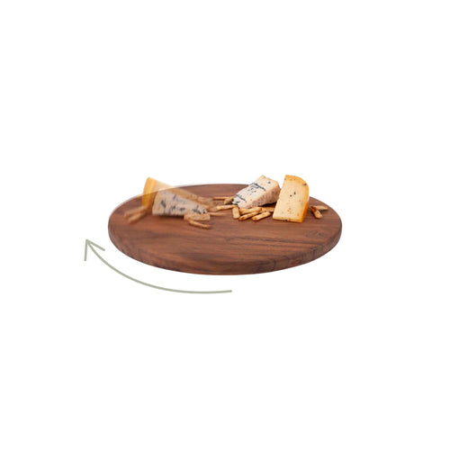 Plateau tournant Lazy Susan en bois d'acacia pur Bowls and Dishes 39 cm