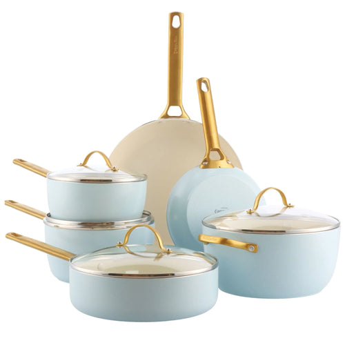 Set de poêles Greenpan 10 pièces 'Padova Light Blue'