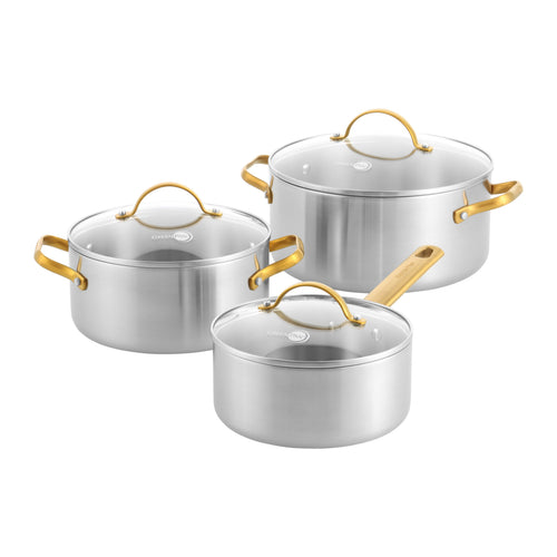 Batterie de cuisine Greenpan 3 pièces en inox 'Padova Reserve'