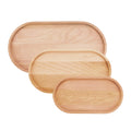 Bowls and Dishes Ensemble de 3 plats et plateaux de service en bois pur ovale (S/M/L)