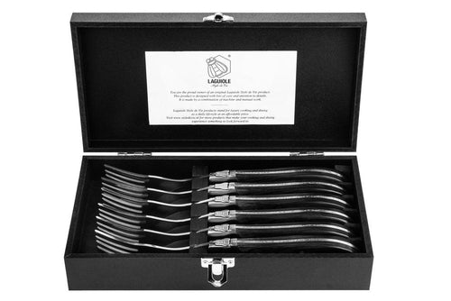 Laguiole Style de Vie Fourchettes en bois de Pakka noir « Luxury Line »