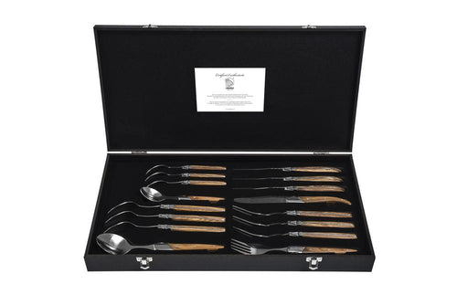 Laguiole Style de Vie Besteksets Couvert 16-delig Olijfhout 'Luxury Line' 8718719301227 CouvertOlijf16-Del afbeelding